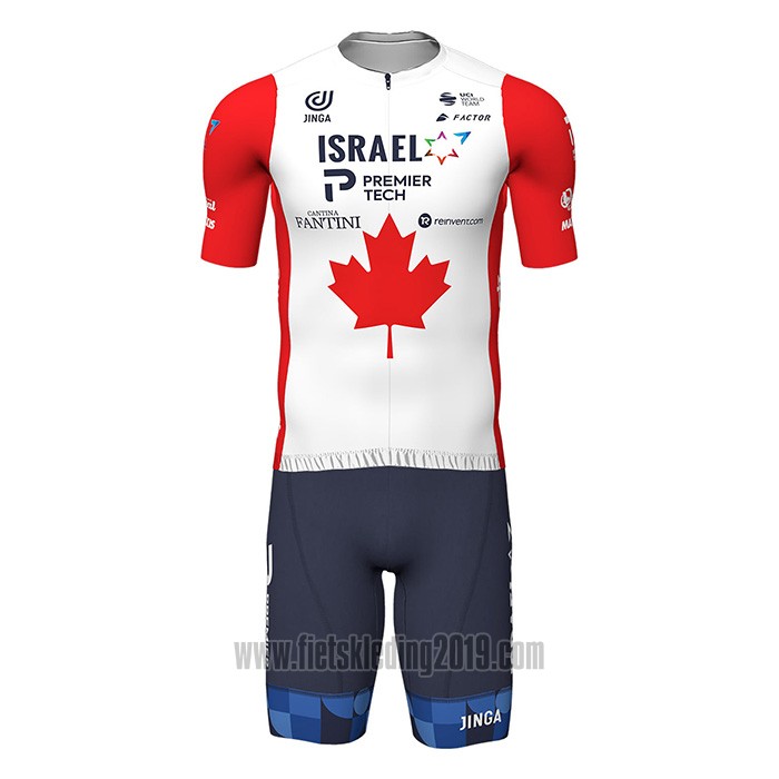 2022 Fietskleding Canada Champion Israel Cycling Academy Rood Korte Mouwen en Koersbroek